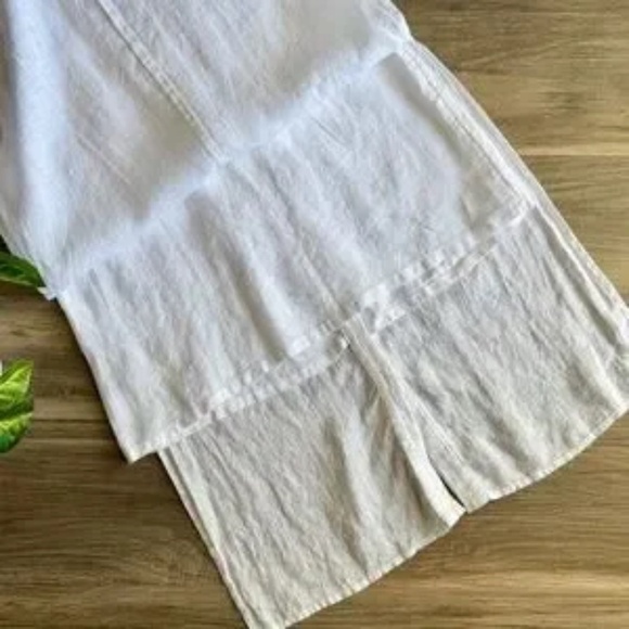 Chico’s Sleeveless Linen High-Low Tunic White | Button Down‎ Top Size 0 - Picture 10 of 15